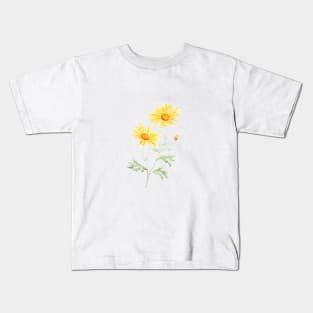 Yellow Margaret daisy watercolor Kids T-Shirt